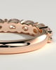 Levi - Oval East West Accent Stone with Closed Basket Setting Wedding Ring - 18k Rose Gold