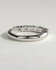 Levi - Oval East West Accent Stone with Closed Basket Setting Wedding Ring - 18k White Gold