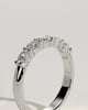 Levi - Oval East West Accent Stone with Closed Basket Setting Wedding Ring - 18k White Gold