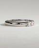 Levi - Oval East West Accent Stone with Closed Basket Setting Wedding Ring - 18k White Gold