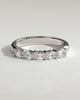 Levi - Oval East West Accent Stone with Closed Basket Setting Wedding Ring - 18k White Gold
