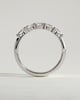 Levi - Oval East West Accent Stone with Closed Basket Setting Wedding Ring - 18k White Gold