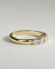 Levi - Oval East West Accent Stone with Closed Basket Setting Wedding Ring - 18k Yellow Gold