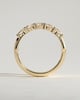 Levi - Oval East West Accent Stone with Closed Basket Setting Wedding Ring - 18k Yellow Gold