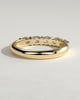 Levi - Oval East West Accent Stone with Closed Basket Setting Wedding Ring - 18k Yellow Gold