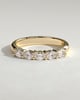 Levi - Oval East West Accent Stone with Closed Basket Setting Wedding Ring - 18k Yellow Gold