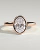 Lexie - Bezel Set Oval with Cathedral Setting - 18k Rose Gold