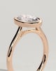 Lexie - Bezel Set Oval with Cathedral Setting - 18k Rose Gold