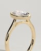Lexie - Bezel Set Oval with Cathedral Setting - 18k Yellow Gold