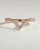 Liana - Half Pave Deep V Band Wedding Ring - 18k Rose Gold