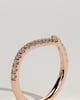 Liana - Half Pave Deep V Band Wedding Ring - 18k Rose Gold