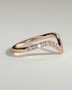 Liana - Half Pave Deep V Band Wedding Ring - 18k Rose Gold