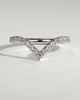 Liana - Half Pave Deep V Band Wedding Ring - 18k White Gold