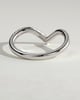 Liana - Half Pave Deep V Band Wedding Ring - 18k White Gold