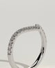 Liana - Half Pave Deep V Band Wedding Ring - 18k White Gold