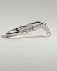 Liana - Half Pave Deep V Band Wedding Ring - 18k White Gold