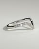 Liana - Half Pave Deep V Band Wedding Ring - 18k White Gold