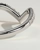 Liana - Half Pave Deep V Band Wedding Ring - 18k White Gold