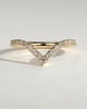 Liana - Half Pave Deep V Band Wedding Ring - 18k Yellow Gold