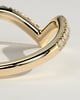 Liana - Half Pave Deep V Band Wedding Ring - 18k Yellow Gold