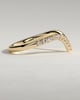 Liana - Half Pave Deep V Band Wedding Ring - 18k Yellow Gold