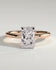 Liberty - Radiant Solitaire with Wrap Around Hidden Halo - 18k Rose Gold / 18k White Gold