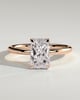 Liberty - Radiant Solitaire with Wrap Around Hidden Halo - 18k Rose Gold