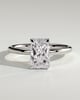 Liberty - Radiant Solitaire with Wrap Around Hidden Halo - 18k White Gold