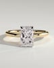 Liberty - Radiant Solitaire with Wrap Around Hidden Halo - 18k Yellow Gold / 18k White Gold