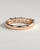 Lila - Emerald East West Accent Stone with Closed Basket Setting Wedding Ring - 18k Rose Gold