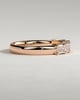 Lila - Emerald East West Accent Stone with Closed Basket Setting Wedding Ring - 18k Rose Gold