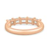 Lila - 5 Stone East West Emerald Wedding Band - 18k Rose Gold