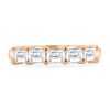 Lila - 5 Stone East West Emerald Wedding Band - 18k Rose Gold