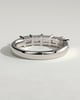 Lila - Emerald East West Accent Stone with Closed Basket Setting Wedding Ring - 18k White Gold