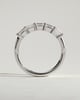 Lila - Emerald East West Accent Stone with Closed Basket Setting Wedding Ring - 18k White Gold
