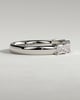 Lila - Emerald East West Accent Stone with Closed Basket Setting Wedding Ring - 18k White Gold