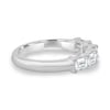 Lila - 5 Stone East West Emerald Wedding Band - 18k White Gold