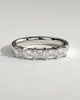 Lila - Emerald East West Accent Stone with Closed Basket Setting Wedding Ring - 18k White Gold