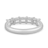 Lila - 5 Stone East West Emerald Wedding Band - 18k White Gold