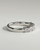 Lila - Emerald East West Accent Stone with Closed Basket Setting Wedding Ring - 18k White Gold