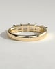 Lila - Emerald East West Accent Stone with Closed Basket Setting Wedding Ring - 18k Yellow Gold