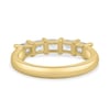 Lila - 5 Stone East West Emerald Wedding Band - 18k Yellow Gold