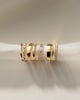 Lila - Emerald East West Accent Stone with Closed Basket Setting Wedding Ring - 18k Yellow Gold