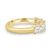 Lila - 5 Stone East West Emerald Wedding Band - 18k Yellow Gold