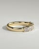 Lila - Emerald East West Accent Stone with Closed Basket Setting Wedding Ring - 18k Yellow Gold