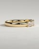 Lila - Emerald East West Accent Stone with Closed Basket Setting Wedding Ring - 18k Yellow Gold