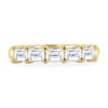 Lila - 5 Stone East West Emerald Wedding Band - 18k Yellow Gold