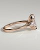 Lisa - Elongated Hexagon Claw Trilogy with Pear Side Stones and Cathedral Setting Engagement Ring - 18k Rose Gold