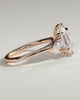 Lisa - Elongated Hexagon Claw Trilogy with Pear Side Stones and Cathedral Setting Engagement Ring - 18k Rose Gold