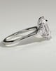 Lisa - Elongated Hexagon Claw Trilogy with Pear Side Stones and Cathedral Setting Engagement Ring - 18k White Gold